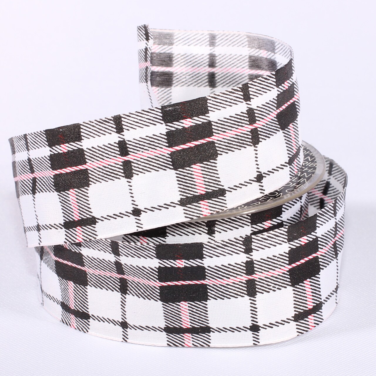 The Ribbon People Black and White Spring Plaid Wired Craft Ribbon 1.5" x 54 Yards